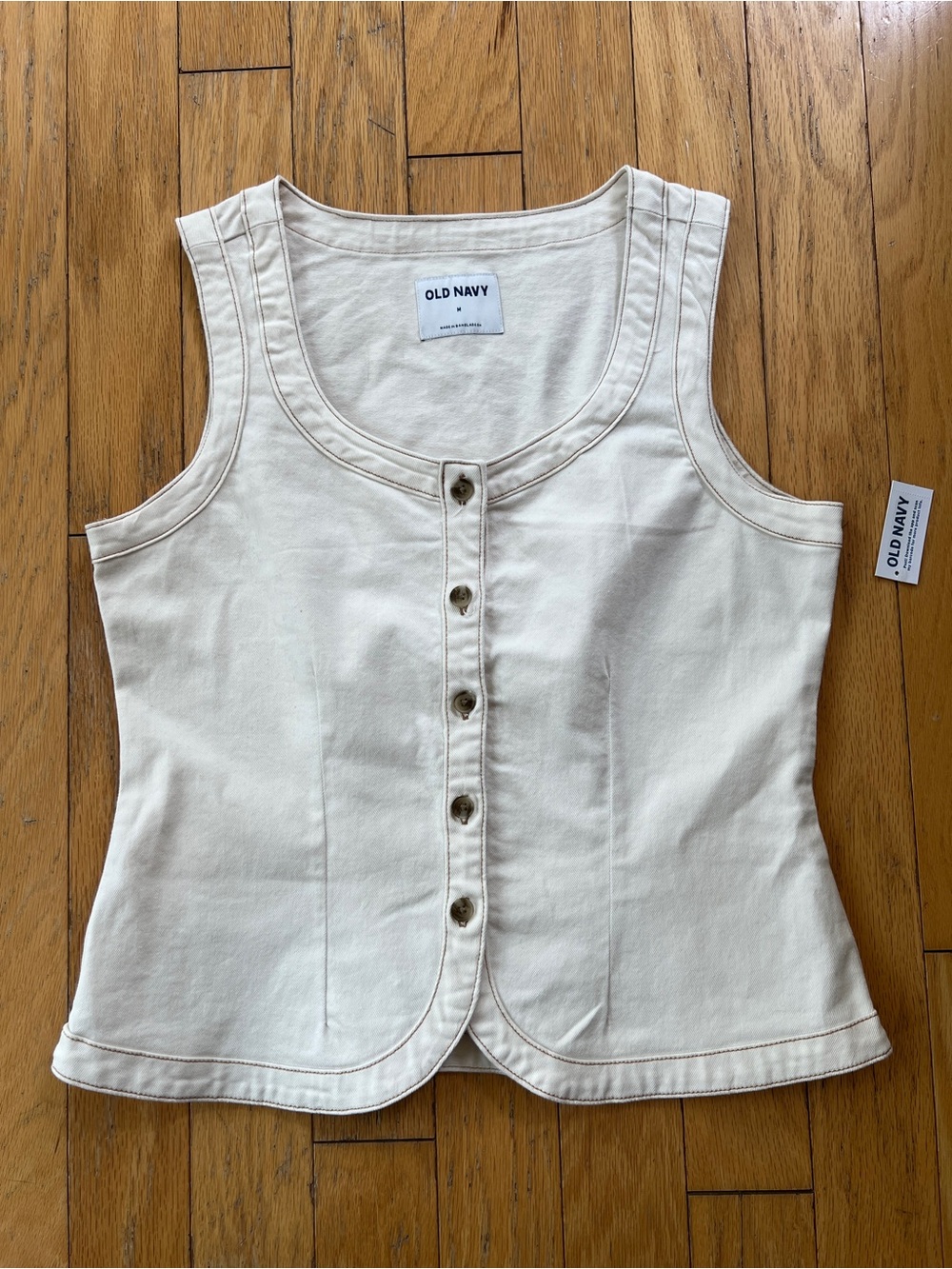Old Navy Cream Button-Front Vest Top